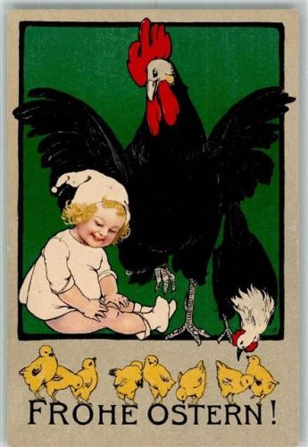 Verlag Dondorf Nr. 227 Ostern Huhn Kind Küken Flatscher, M. 1910