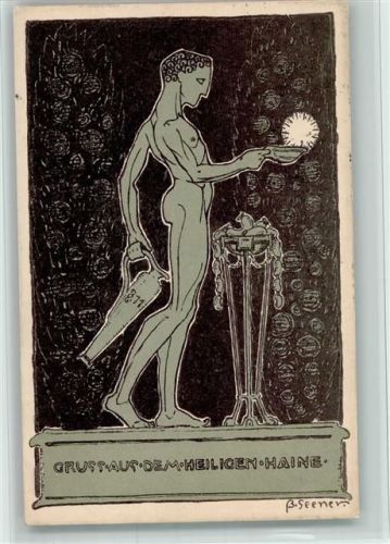 O8000 Dresden Grieche Gruss aus dem Heiligen Haine sign. Seener Kunstgeschichte Dresden 1911 BOAKC