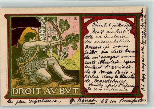 1901 Combaz Gisbert Droet Avbvt Bogenschütze Jugendstil Velag Dietrich