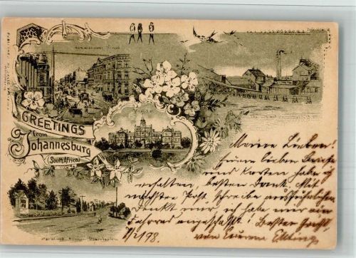 Johannesburg 1898 Fabrik Krankenhaus Lithographie