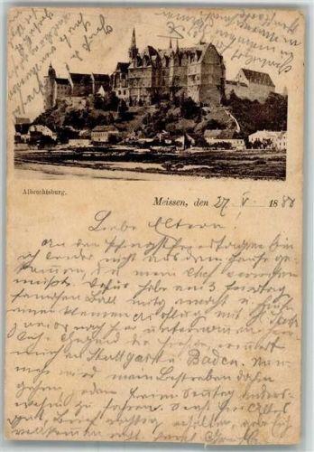 Meißen 1888 Gebrauchsspuren Scan genau beachten! Albrechtsburg Beschnitten