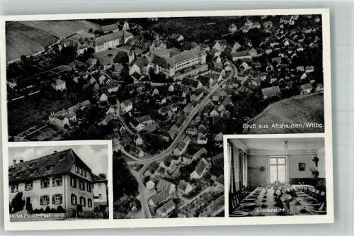 Altshausen Fliegeraufnahme Hotel Hirsch-Post Festsaal Festtafel