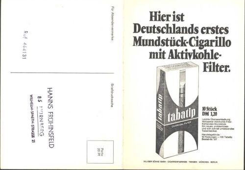 W8500 Nürnberg Hanns Frühinsfeld Tabakwerbung Klapp AK