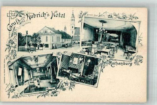 Rothenburg Hotel Hubrich Gaststube Concert-Saal Marktplatz