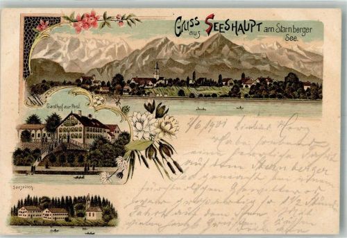 Seeshaupt 1901 Starnberger See Gasthaus zur Post Seezeiten