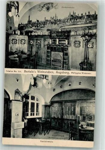 Augsburg Gasthaus Bertele's Weinstuben Patrizierstube
