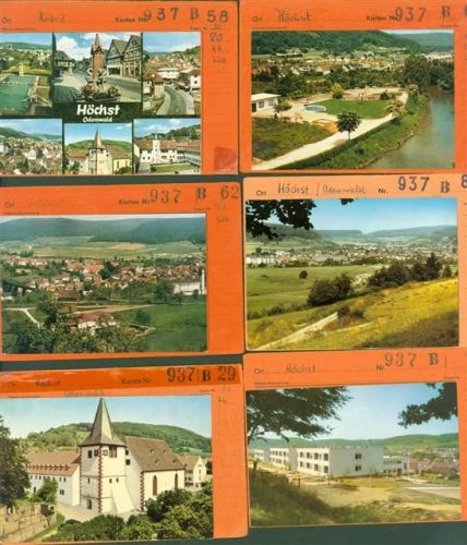 Höchst Lot mit 8 AK Musterkarten Original aus Metzarchiv Bestellvorgänge und Auflagenzahlen