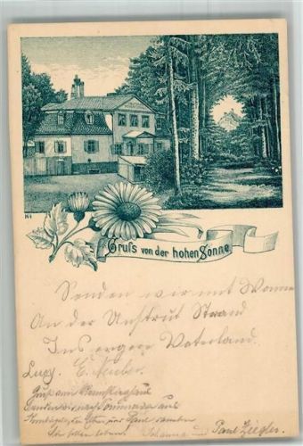 Eisenach 1888 Gasthaus Hohe Sonne Waldsiedlung Lithographie