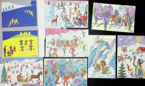 Lot mit 18 Fotos Ski Briefbeilagekarten