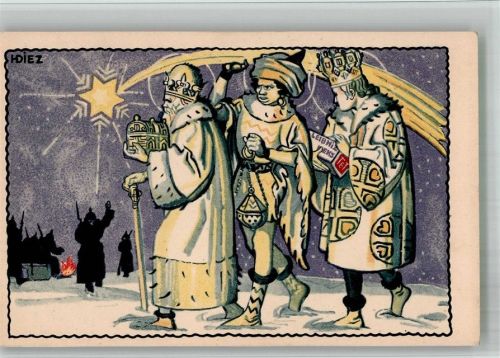 Hannover sgn. H. Diez Weihnachten, die drei heiligen Könige Lithographie