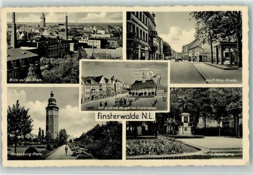 Finsterwalde Adolf-Hitler-Straße Hindenburg-Platz Kriegerdenkmal Parkeingang Sänger WK II