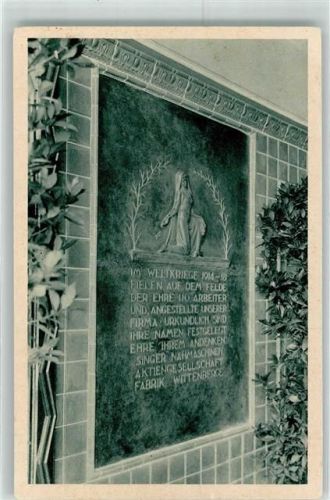 Wittenberge Gefallenen Denkmal Singer Nähmaschinen Fabrik