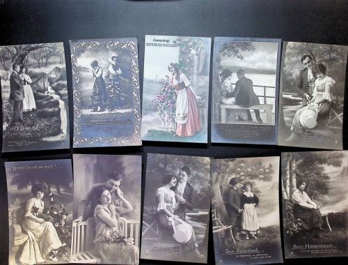 Lot mit 21 AK Fotokarten Portraits