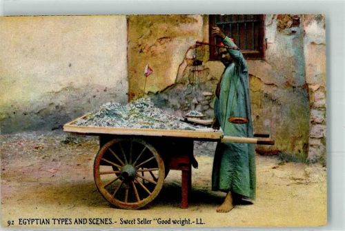 Egyptian Types and Scenes Sweez Seller Volkstypen Beruf Waage Wagen Tracht