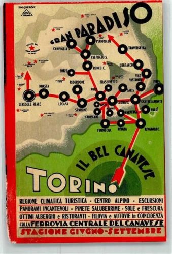 Torino Vogelschau Gran Paradiso Werbung Touristik