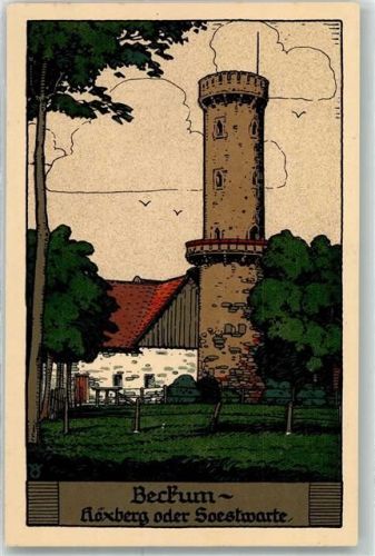 59269 W4720 Beckum , Westf Künstlersteindruck Höxberg oder Soestwarte