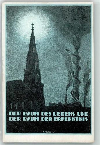 Wien 1924 Freie christliche Jugendbewegung Kulturbilder Nr. 1 Der Baum des Lebens und Erkenntnis Schlange sign. Knoll L.