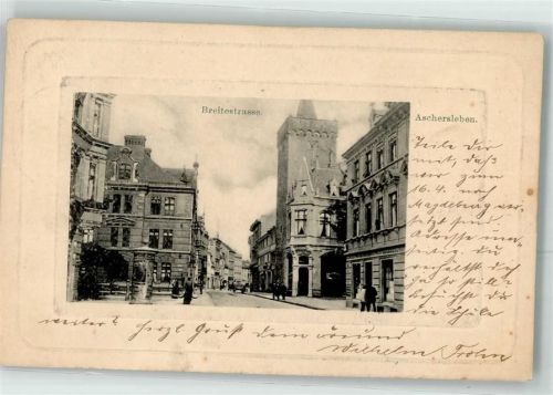 Aschersleben 1904 Breitestrasse Litfaßsäule