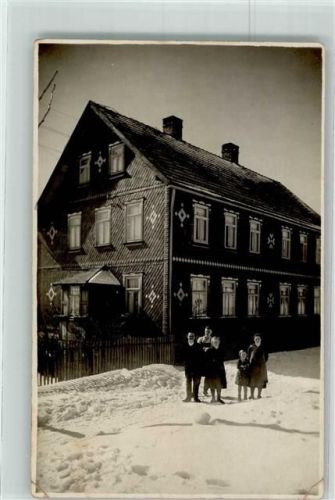 98660 O6115 Themar Foto AK Wohnhaus Gruppenphoto Winter