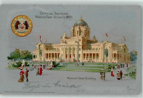 St. Louis 1904 Missouri State Building World`s Fair sign. H. Wunderlich