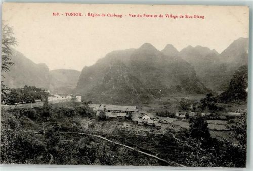 Tonkin Region Cao Bang Blick auf die Post und das Dorf Sioc Giang
