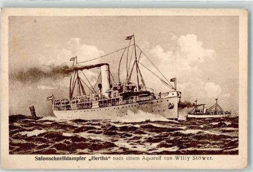 1923 Salonschnelldampfer Hertha Verlag Arthur Schuster Nr. 41