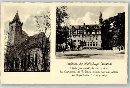 Staßfurt WK II Schiefe Johanniskirche Rathaus