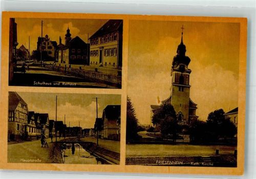 Friesenheim Kath. Kirche Schule Rathaus Hauptstraße
