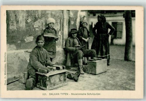 Balkan Typen Mazedonische Schuhputzer