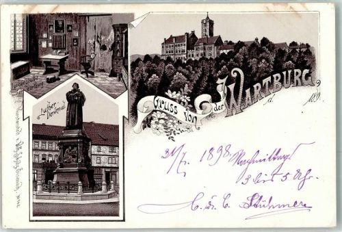Wartburg Luther Denkmal Stube Verlag Schütz Nr.946 Vorläufer 1898