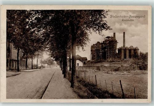 57100 Beauregard - Karlshütte Diedenhofen Fabrik Werk Schornstein Allee