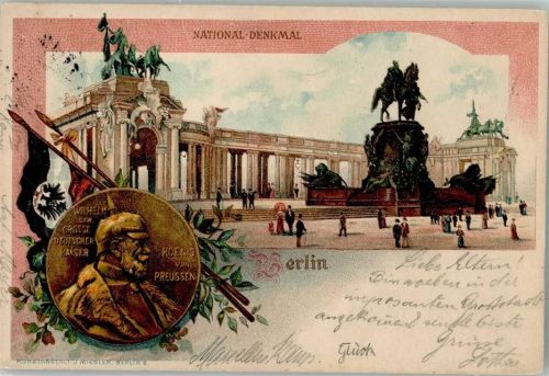 Berlin Mitte 1901 National Denkmal Gruss aus