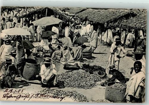 Mahajanga 1905 Marktszene Ort lt. Stempel