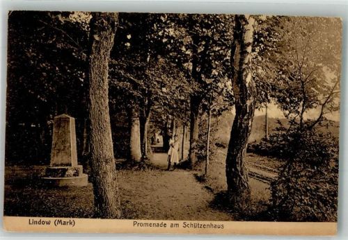 Lindow 1915 Promenade am Schützenhaus Gedenkstein