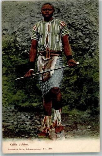 Johannesburg 1906 Tracht Kaffir doctor Ort lt. Verlag