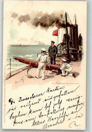 1898 Am Torpedo Lancierrohr Meissner u. Buch Serie 1000 + Adelskorrespondenz