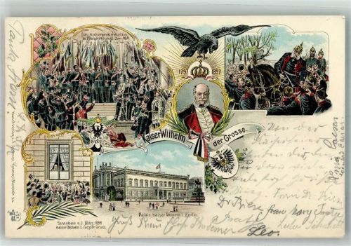 Letzter Gruß Kaiserproklamation 1871 + Adelskorrespondenz