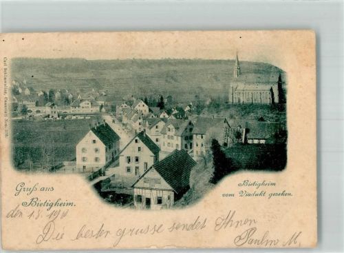 Bietigheim 1900 Vom Viaduct gesehen
