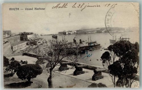 Valletta 1919 Hafen Kanonen