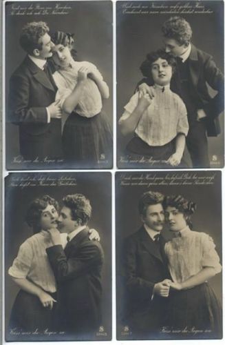 1911 4 tolle Ak aus der Serei 2244, Nr. 3,4,5,7, - Küss mir die Augen zu-