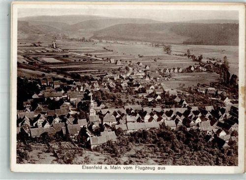 Elsenfeld Fliegeraufnahme Original aufmontierte Verlagsmusterkarte