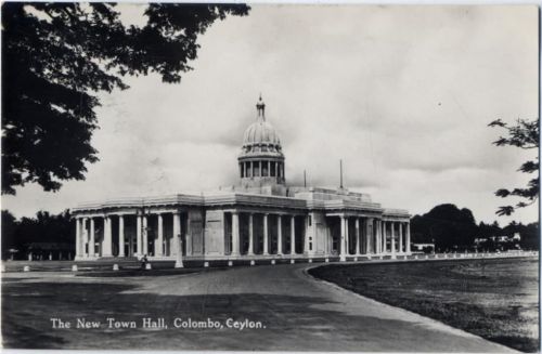 um 1920/30 Colombo, neues Rathaus (new town hall), Ceylon,Plate Ltd. AKU1