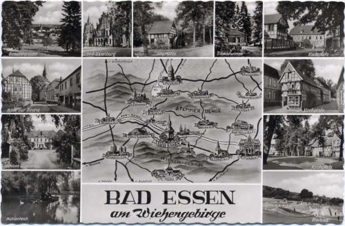 1961 Bad Essen, 11 Ansichten, Landkarte,Cramers Kunstanstalt AKU1