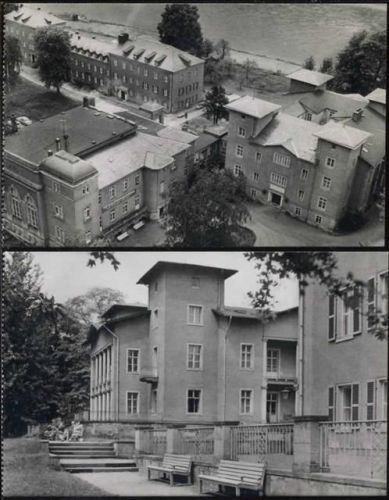 01814 O8320 Bad Schandau um 1962 - Bad Schandau, FDGB-Erholungsheim -Antonin Zapotocky-, 2 tolle AK,H. Sander K.G. AKU1