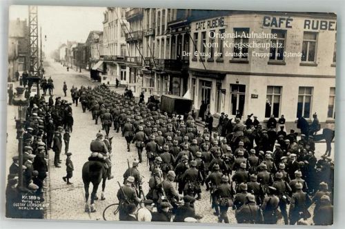 Ostende Uniform WK I Einzug der deutschen Truppen