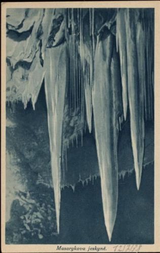 1938 Tschechien: Innenansicht einer Tropfsteinhöhle (carve), -Masarykova jeskyne-, Ak Nr. 8673 c,Nakladem Klubu