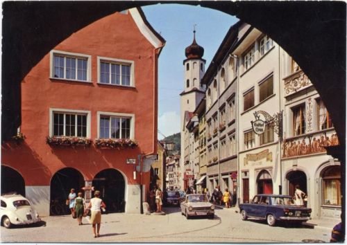 um 1970 Feldkirch, Blick zur Liebfrauenkirche,Hugo Sedlmayr AKU1