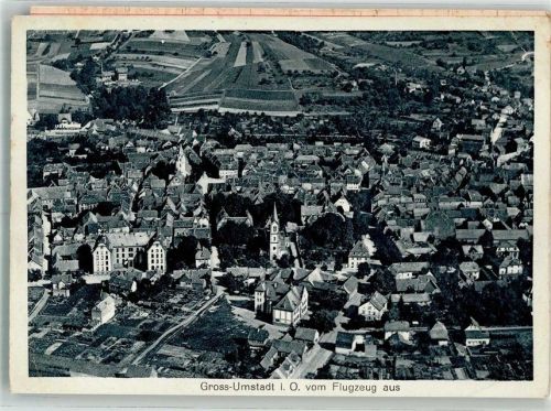 64823 W6114 Groß-Umstadt FOTO KEINE AK Fliegeraufnahme Original aufmontierte Verlagsmusterkarte