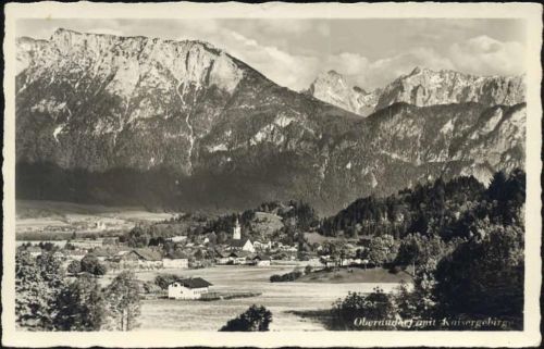 um 1940 Oberaudorf, Ansicht mit Kaisergebirge