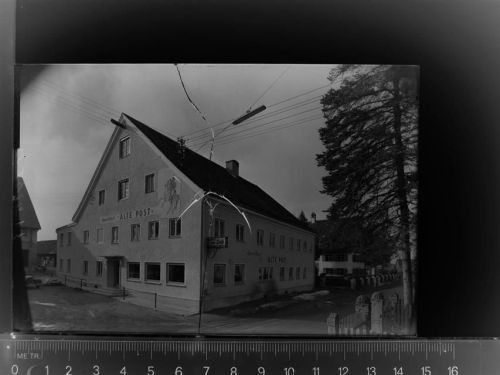 87787 W8941 Wolfertschwenden GLASNEGATIV Gasthof Alte Post